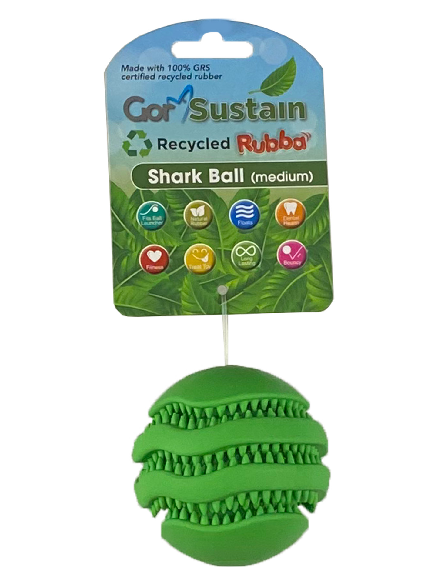 Gor Sustain Rubba Shark Ball Medium (6.5cm) Green