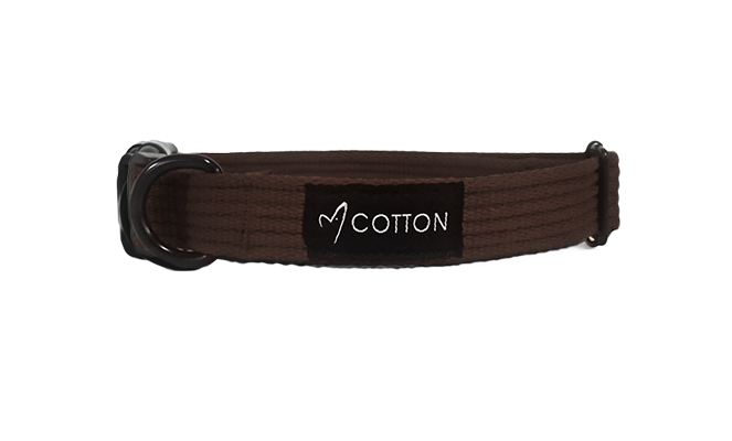 Gor Cotton Collar Large Brown 2.5cm